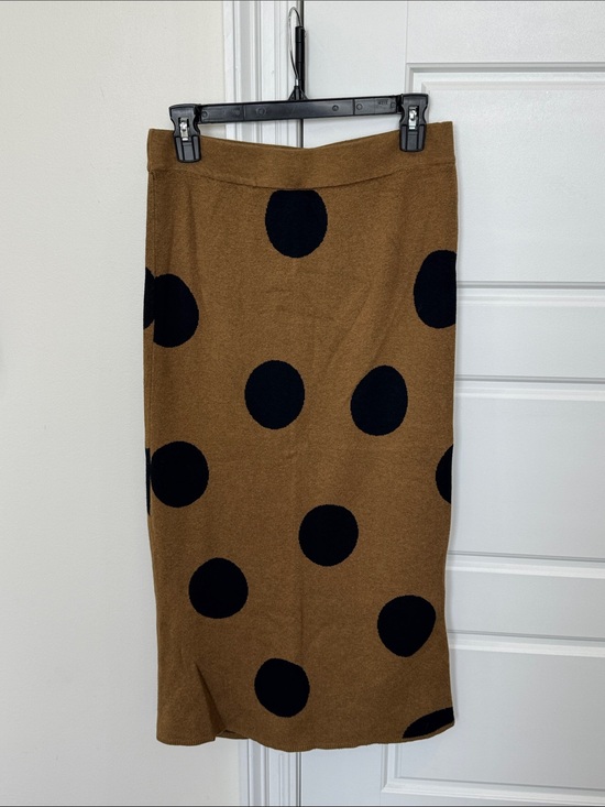 Who What Wear Dresses & Skirts - Women’s Polka Dot Midi Skirt Brown & Black On Trend Comfy & Soft, size Small